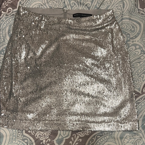 White House Black Market Dresses & Skirts - White House Black Market sequence Silver Mini Skirt
